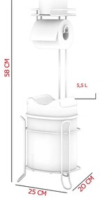 Стояща поставка за тоалетна хартия TEKNO TEL MG-098WW , с кошче