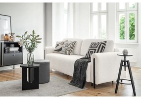 Кремав сгъваем/с място за съхранение диван от прежда с примки от букле 244 cm Arcadova – ELTAP