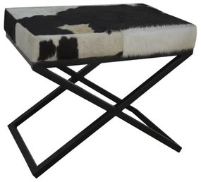 Foot-of-bed Bench DKD Home Decor Бял Черен Крава Метал 60 x 40 x 50 cm