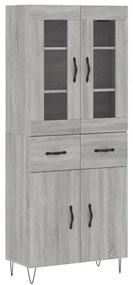 3198567 vidaXL Висок шкаф, сив сонома, 69,5x34x180 см, инженерно дърво