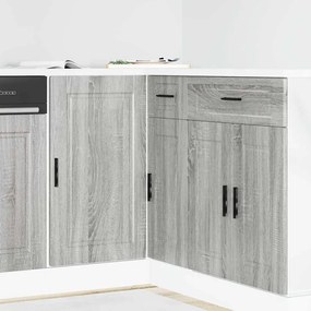 854304 vidaXL Кухненски шкаф Porto, сив сонома, инженерна дървесина