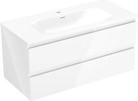Mexen Orio шкаф за баня 100 см с мивка Vela, 2 чекмеджета, бял гланц - 91A10-10047-2-BFF00-W23M00