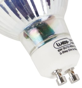 Комплект от 6 GU10 3-степенни димиращи към топла LED крушки 6W 450lm 2000K - 2700K