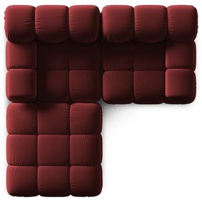 Червен ъглов диван от кадифе Bellis - Micadoni Home