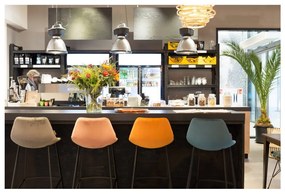 Комплект от 2 бар стола в бензиново синьо с кадифена тапицерия, височина 106 cm - Dutchbone