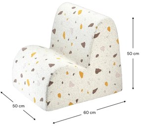 Бял детски стол от букле и шенил Terrazzo Cloud – Wigiwama