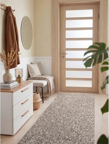 Сива пътека подходяща за пране 80x240 cm Rocco Taupe – Elle Decoration