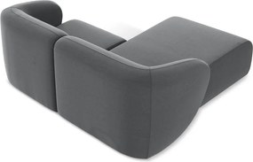 Сив кадифен ъглов диван (ляв ъгъл) Lani – Makamii