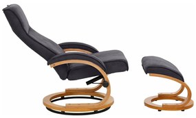 Комплект от сив фотьойл и табуретка за крака с текстилно покритие Rika Paprika - Støraa