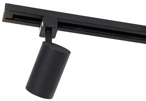 1-фазна релсова система с 3 прожектора и 3 висящи лампи черна - Cavalux Jeana