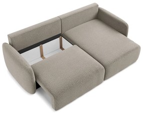 Бежов разтегателен ъглов диван с място за съхранение (десен ъгъл) Kalena – Makamii