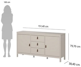 Сиво-бежов скрин 152x80x38 cm Madrid – Tvilum