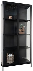 Черна метална витрина 80x175 cm Brisbane - House Nordic