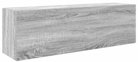 860099 vidaXL Стенен шкаф за баня, сив сонома, 100x25x30 см, инженерно дърво
