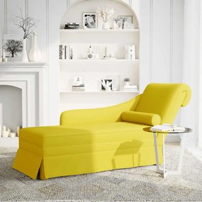 4009788 vidaXL Кушетка с болстер и десен подлакътник, жълт, кадифе