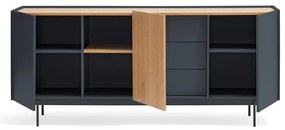 Нисък скрин в антрацит и естествен дъб 180x78 cm Otto - Teulat