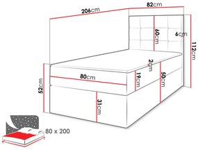 Тапицирано легло Cineplex-Anthraki-80 x 200