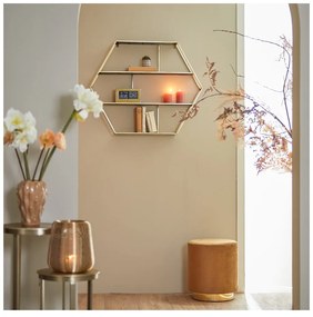 Табуретка от кадифе в златисто и светлокафяво Nadien - Light &amp; Living