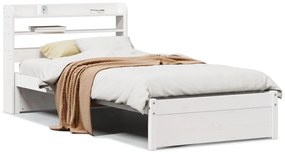 3306731 vidaXL Рамка за легло с табла без матрак, бяла, 90x200 см