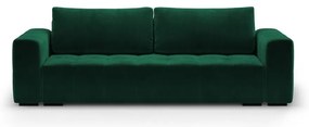 Разтегателен диван от зелено кадифе Luca - Milo Casa