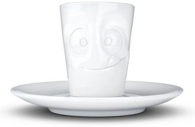 Бяла порцеланова чаша за еспресо с чинийка, обем 80 ml - 58products