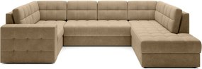 Ъглов диван Bale U-Тъмнобежов-Десен