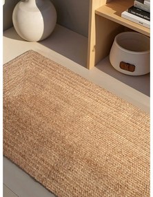 Двустранна/ръчно изработена ютена пътека в естествен цвят 80x200 cm Sharmila Natural Brown – Hanse Home