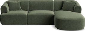 Зелен кадифен ъглов диван (десен ъгъл) Campi – Cosmopolitan Design