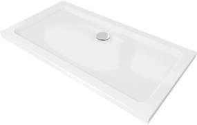 Mexen Flat правоъгълен душ кабина slim 120 x 70 см, бял, хромиран сифон - 40107012
