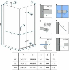 Душ кабина Rea Molier Chrom 90x90