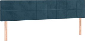 346100 vidaXL Горна табла за легло, 2 бр, тъмносиня, 100x5x78/88 см, кадифе