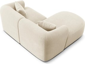 Бежов кадифен ъглов диван (ляв ъгъл) Campi – Cosmopolitan Design