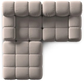 Светлокафяв кадифен модулен ъглов диван (променлив) Bellis – Micadoni