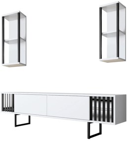 ТВ шкаф Chrome, цвят Бял Черен