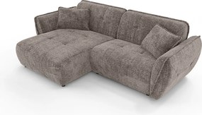 Кафяво-сив шенилов ъглов диван (ляв ъгъл) Nelia – Ropez