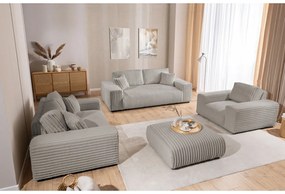 Светлосив диван от рипсено кадифе 178 cm Justin – Ropez