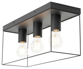 Минималистичен таванен аплик черен 3-светлина - Kodi