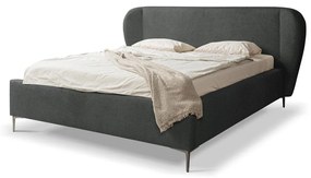 Тъмносиво двойно тапицирано легло с включена подматрачна рамка 180x200 cm Makana – Makamii