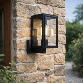 Ръстична стенна лампа черна IP44 - Sutton Up