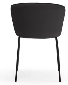 Черни тапицирани трапезни столове в комплект 2 бр. Add – Teulat