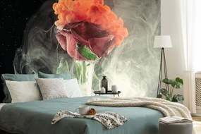 Тапет – Роза с абстрактни елементи
