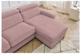Розов разтегателен ъглов диван (променлив) Monaco – Bobochic Paris