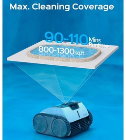 Безкабелен робот за почистване на басейни Wybot Osprey 700 (X100), Li-Ion 8800 mAh, За до 80 м2, Автономия до 110 минути, Auto-reverse, Self-parking, Бял/Черен