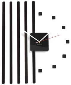 Самозалепващ стенен часовник с ивици Vanilla-ecru