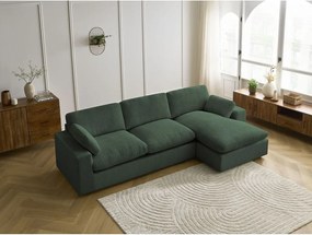 Зелен ъглов диван от рипсено кадифе Belair – Bobochic Paris