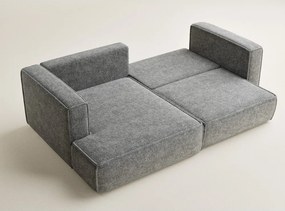 Сив шенилов сгъваем/с място за съхранение ъглов диван (ляв ъгъл) Velto – Maison de Rêve