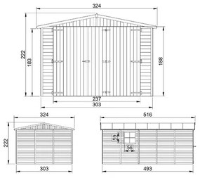 Дървен гараж – 493 х 303 см – 15 м2
