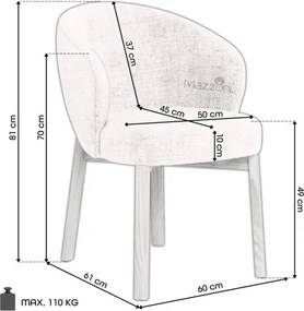 ДЕБОРА Бежово (тъкан Juto 4)/рамка лакиран дъб - ДЪРВЕН СТОЛ ЗА ДНЕВНА, ТРАПЕЗАРИЯ, ОФИС, РЕТРО