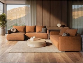 Кремав разтегателен ъглов диван с място за съхранение (ляв ъгъл) Nanea – Makamii