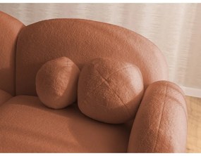 Теракотен ъглов диван от прежда с примки от букле (десен ъгъл) Orbit – Ropez